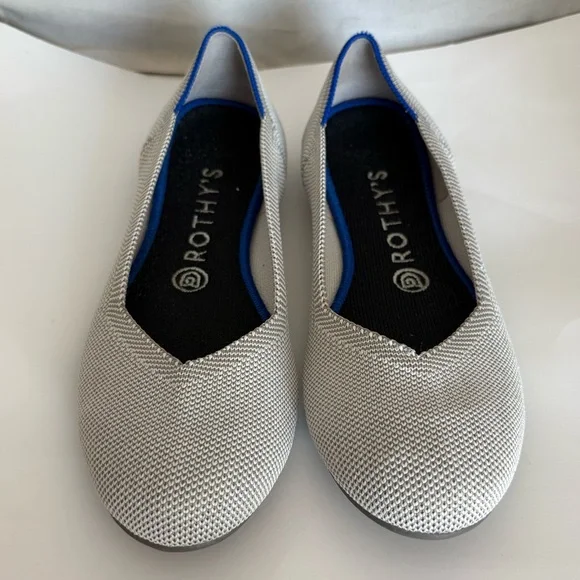 Rothy's Women's birdseye flax gray round toe Flats 7 - Picture 2 of 8